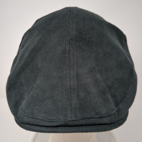 T. Harris Fitted Newsboy Cap Black XL Vintage Flat Blank Polyester - Picture 2 of 9